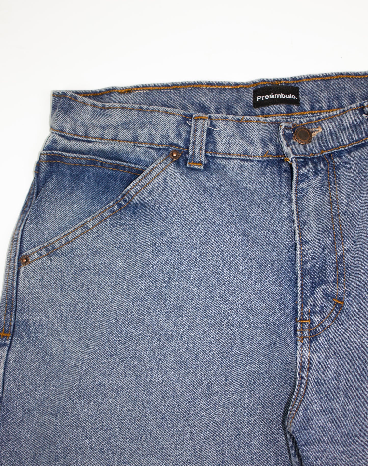BLEACHED UTILITY DENIM JEANS