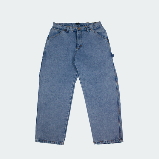 BLEACHED UTILITY DENIM JEANS