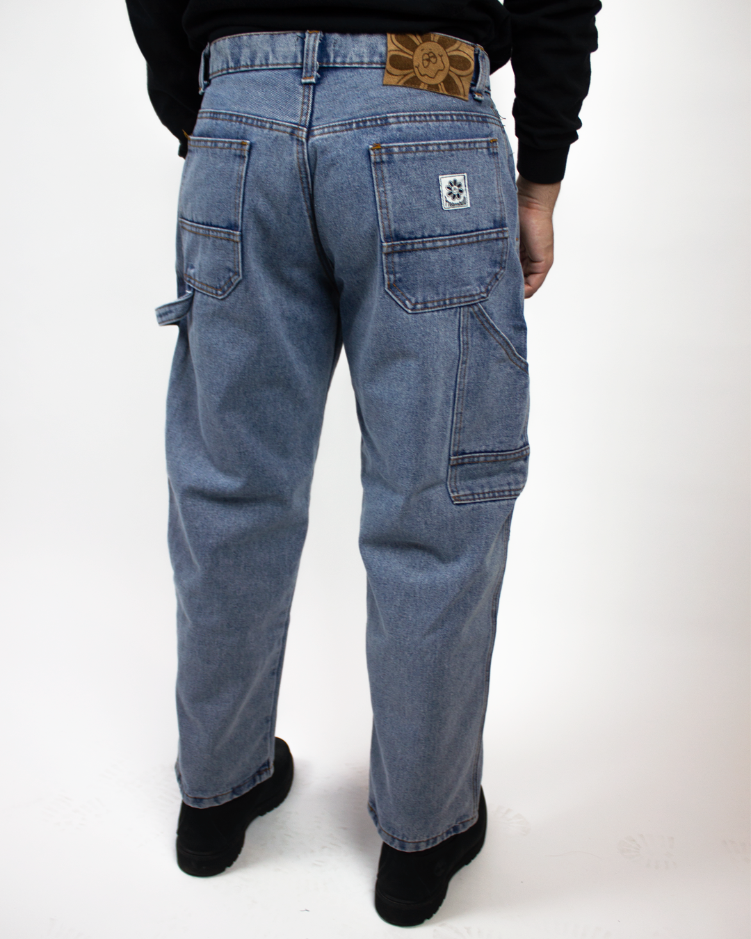 BLEACHED UTILITY DENIM JEANS