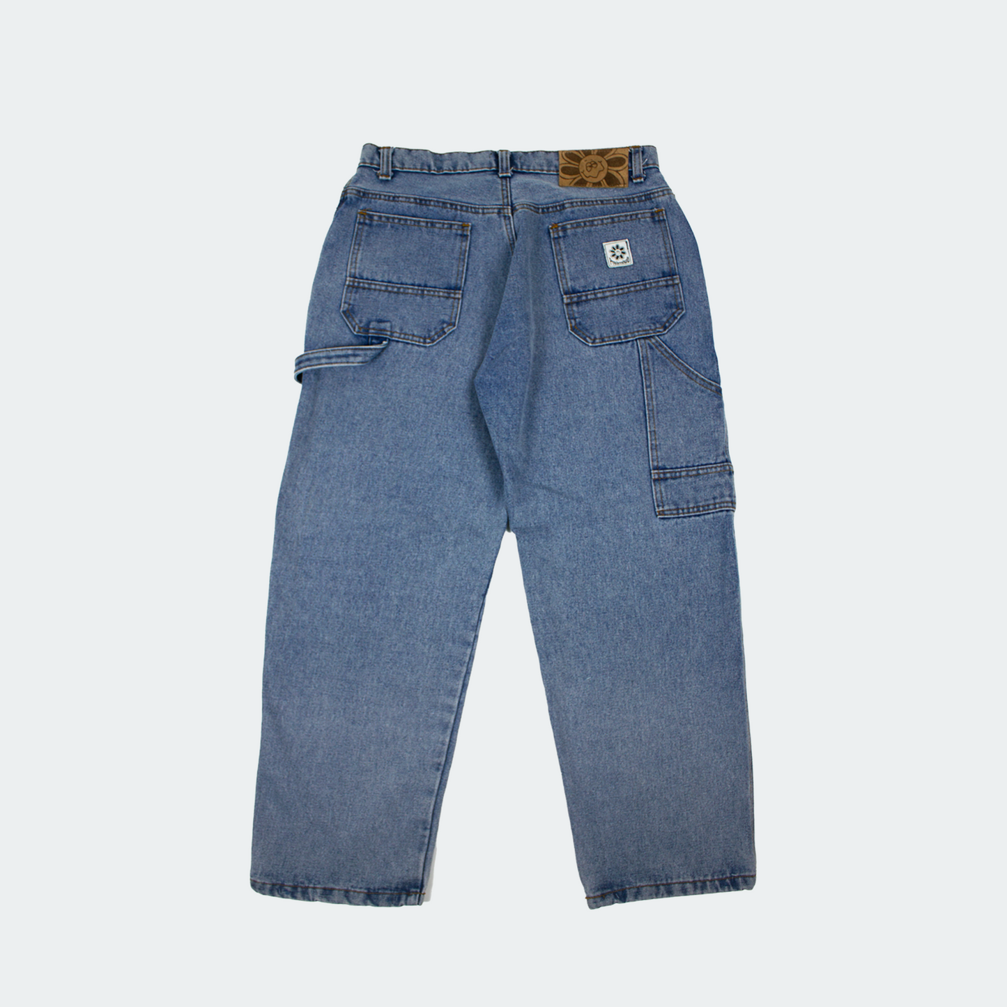 BLEACHED UTILITY DENIM JEANS